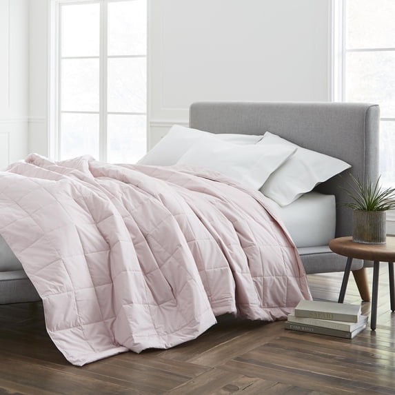 Martex EcoPure 100% Organic Cotton King Filled Blanket - Lightweight - Comforter Alternate - Box Stitched Blanket (108x90 Inch, Pink)