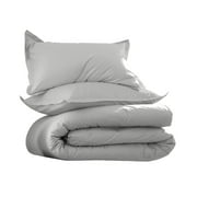 Martex EcoPure 2-Piece Organic Cotton White Solid Comforter Set, Twin   Light Grey