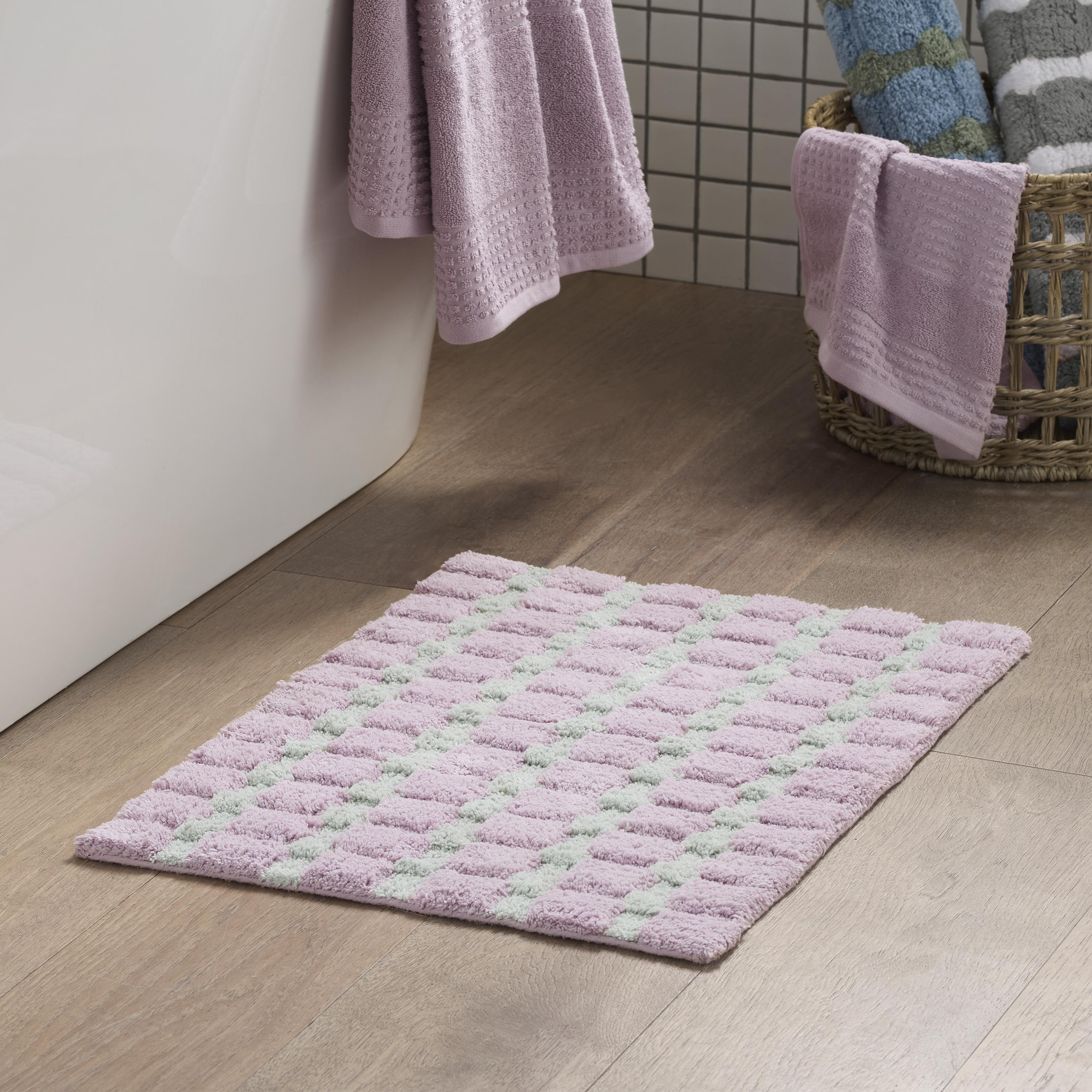 Martex Expression Sculpted Bath Rug, Lilac/Grey