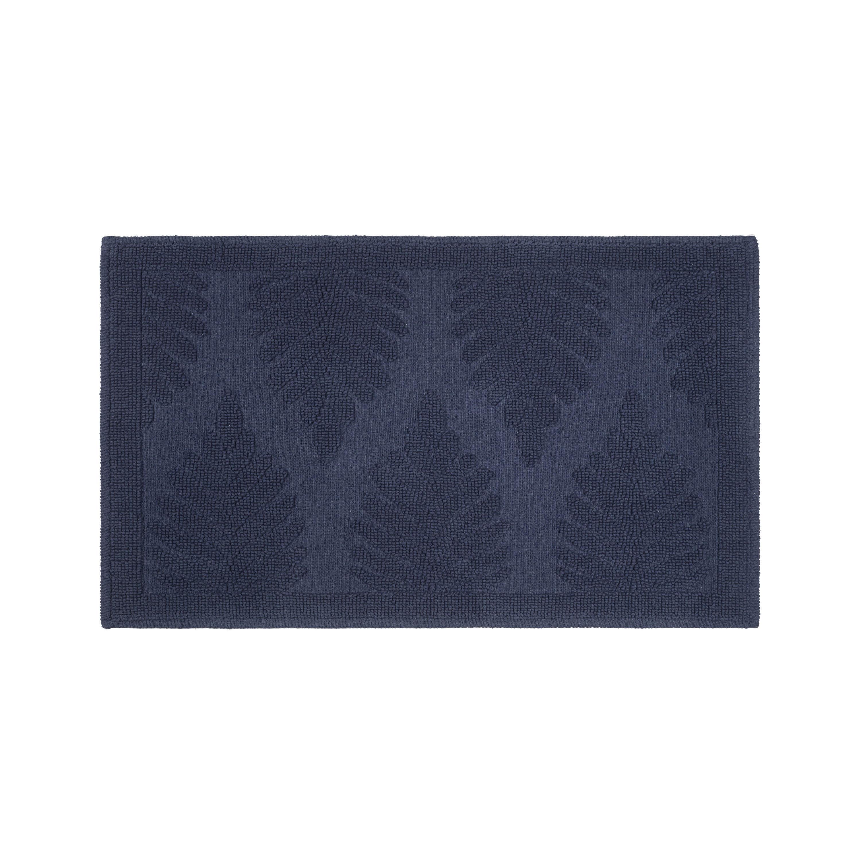 Martex Restore Fern Cotton Bath Rug, 20" x 32", Navy
