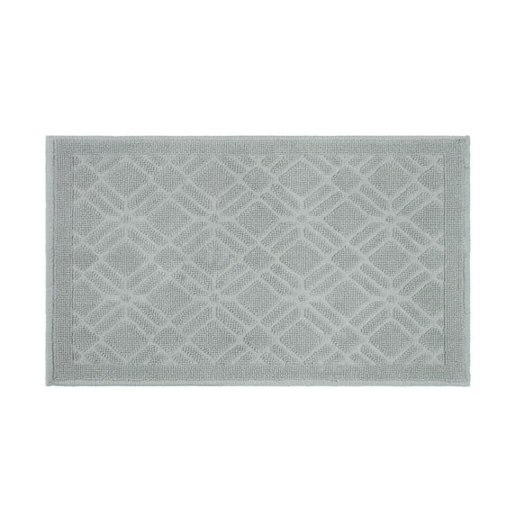 Martex Restore Geometric Cotton Bath Rug, 20" x 32", Geo Grey