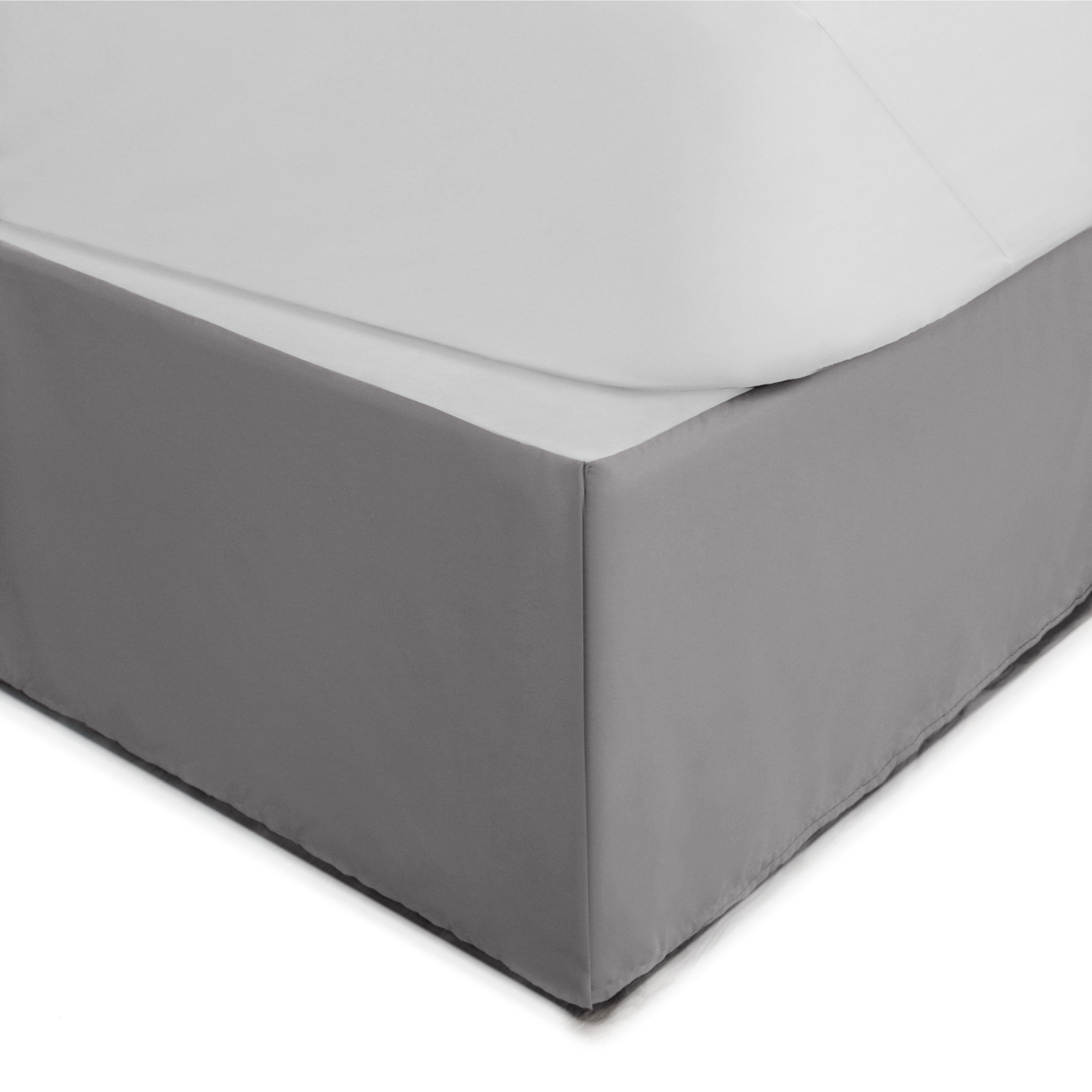 Martex King Bed Skirt | Pleated Microfiber | 21" Drop Easy Fit | Gray