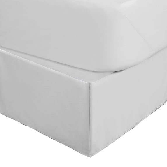 Martex King Bed Skirt | Inverted Pleat Microfiber | 15" Drop Easy Care | White
