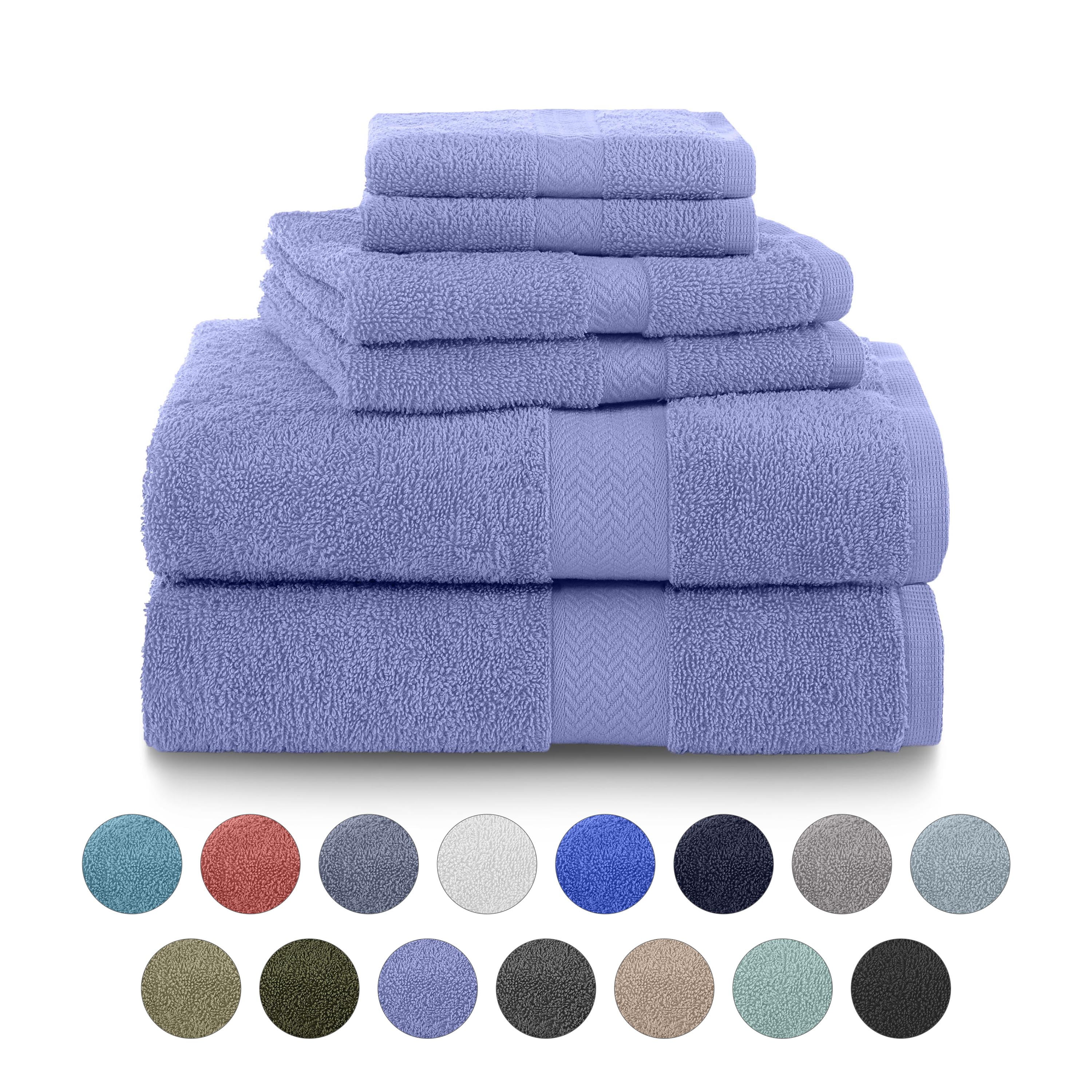 Martex 6-Piece 100% Ringspun Cotton Towel Set, Quick Dry Soft & Absorbent, Lavender