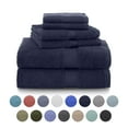 thumbnail image 1 of Martex 6-Piece 100% Ringspun Cotton Towel Set, Quick Dry Soft & Absorbent, Dark Blue, 1 of 8