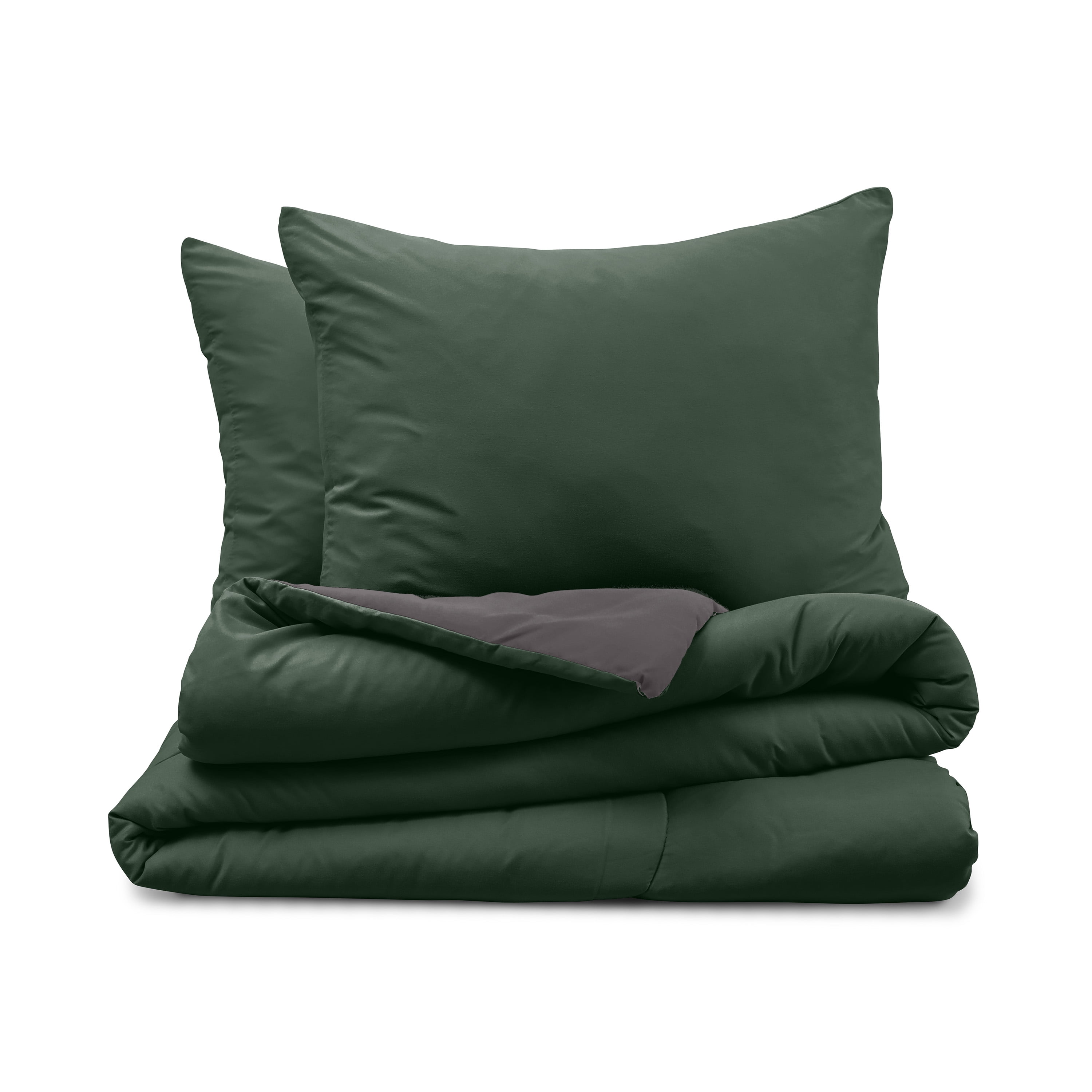 Martex 2-Piece Twin Reversible Comforter Set | Super Soft Lightweight | Olive/Graphite
