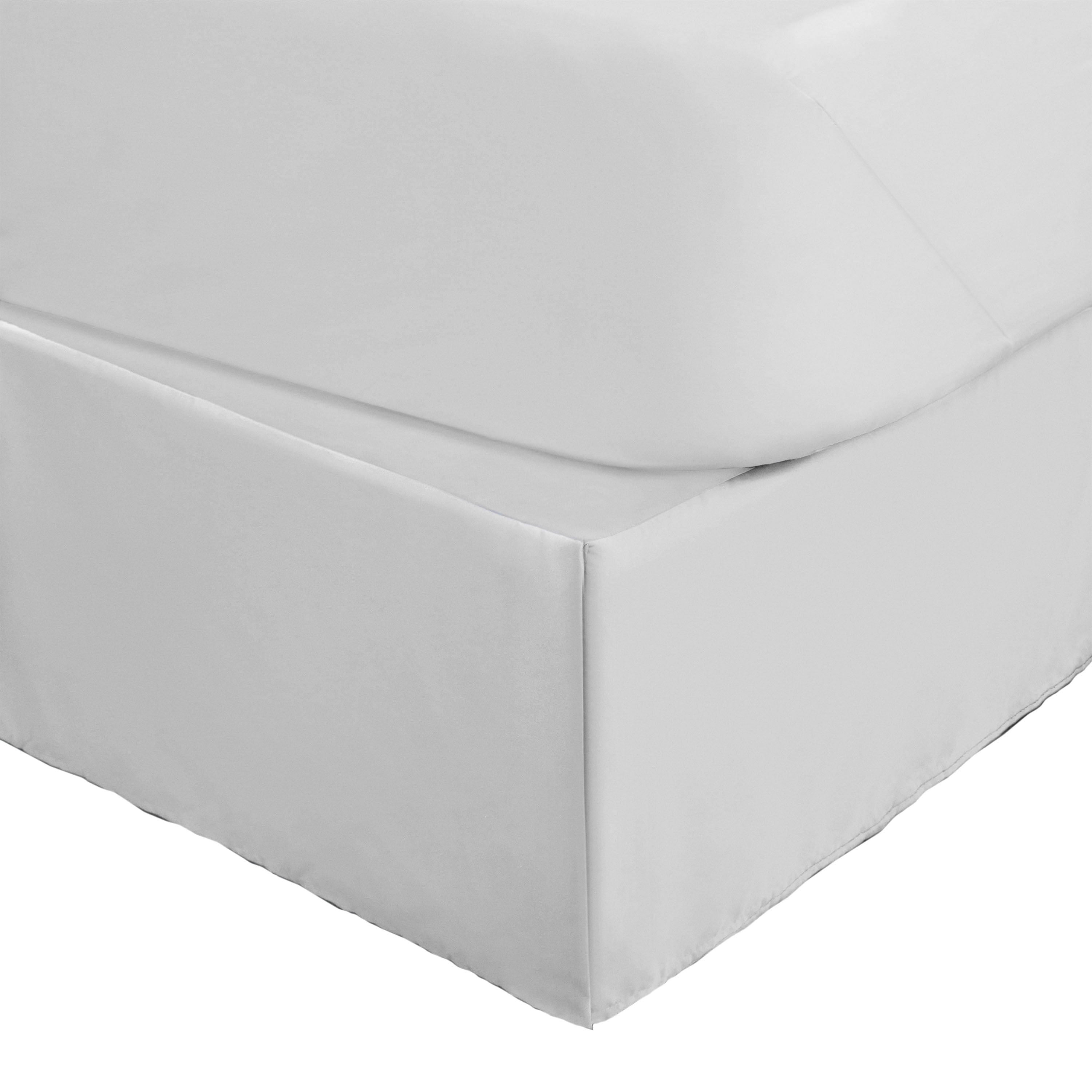 White Queen Polyester Inverted Pleat Bed Skirt Panel