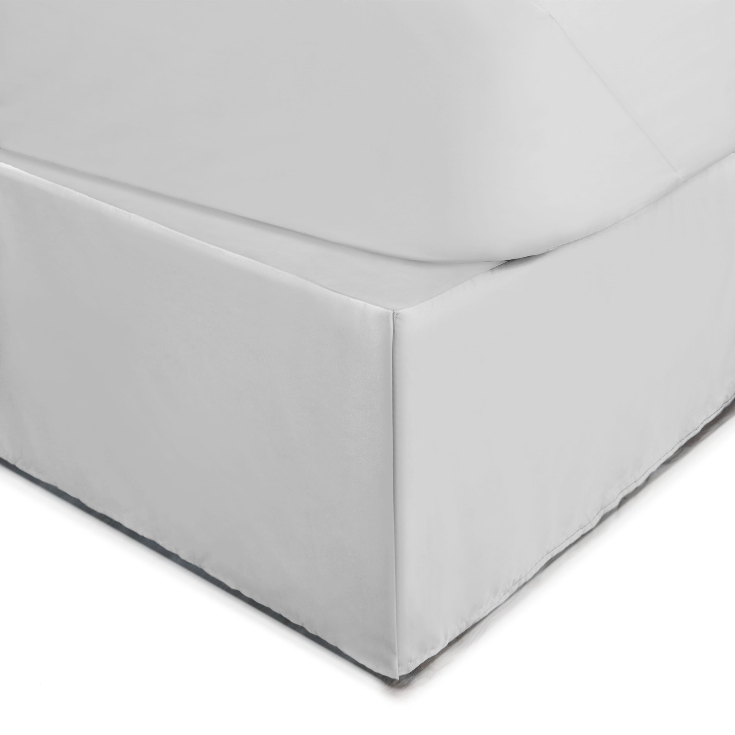 Martex Queen Bed Skirt | Pleated Microfiber | 21" Drop Easy Fit | White