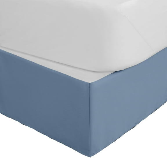 Martex Queen Bed Skirt | Pleated Microfiber | 15" Drop Easy Fit | Blue