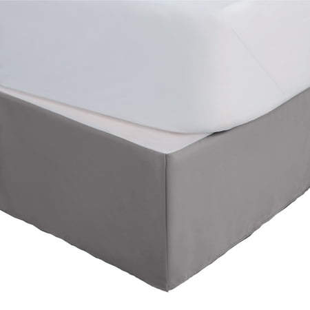 Martex Queen Bed Skirt | Inverted Pleat Microfiber | 15" Drop Easy Care | Gray