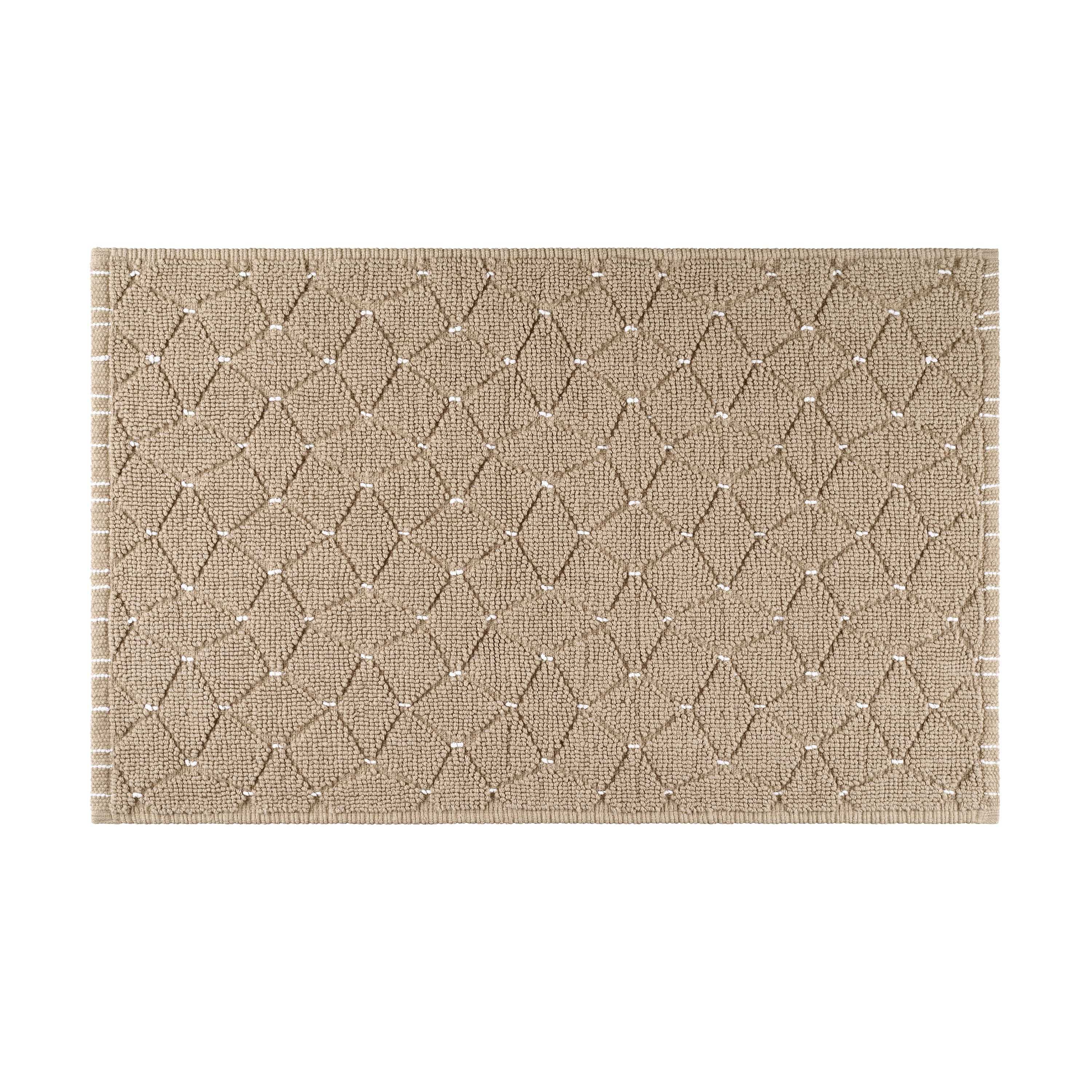 Martex Restore Geometric Cotton Bath Rug, 20" x 32", Taupe