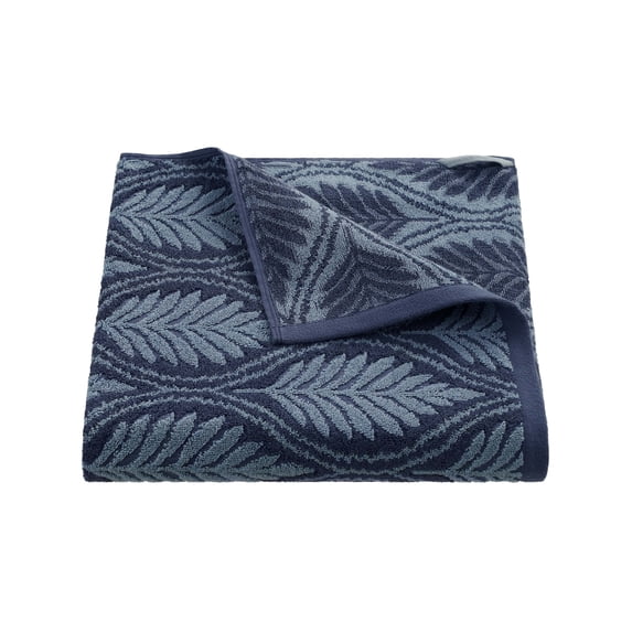 Martex Restore Fern Ogee Bath Towel, 30" x 56", Navy