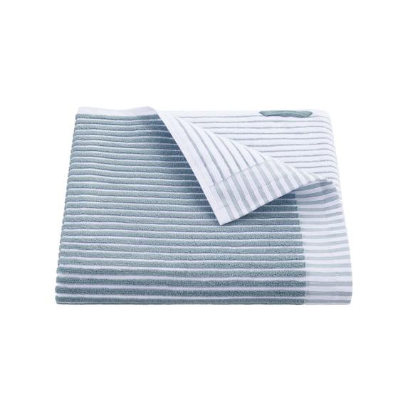 Martex Restore Sculpted Stripe Bath Towel, 30" x 56", Light Blue