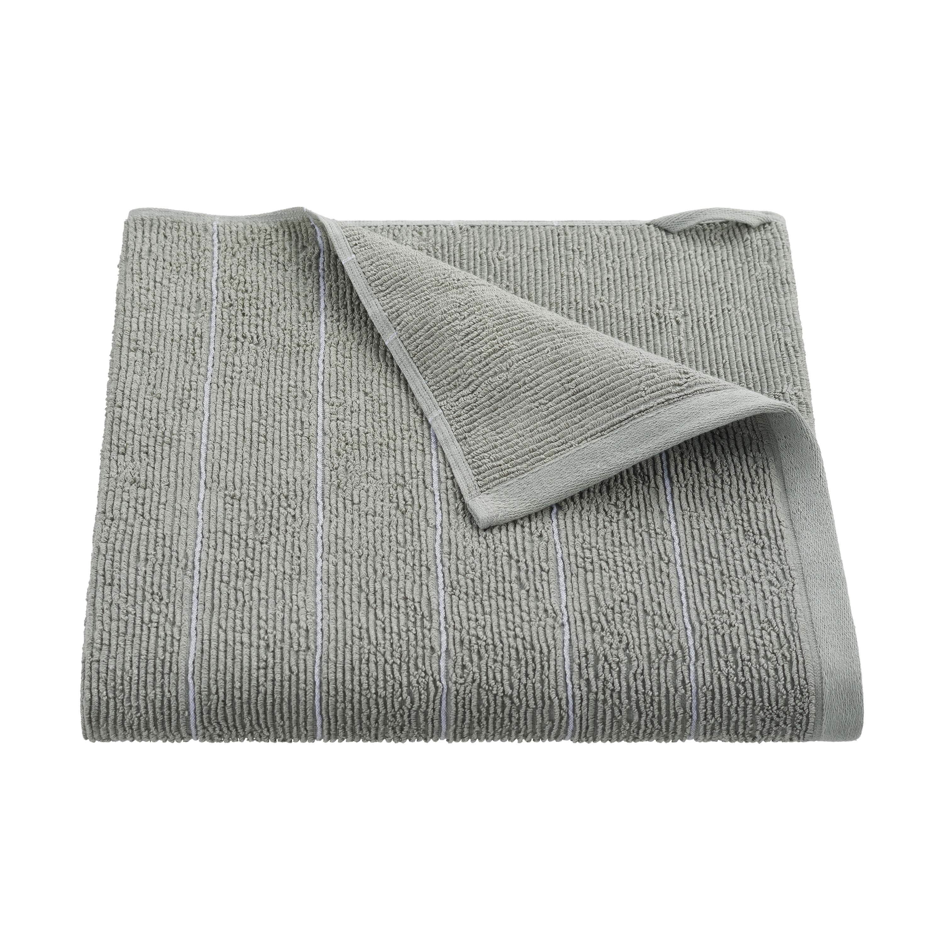 Martex Restore Slub Stripe Bath Towel, 30" x 56", Gray