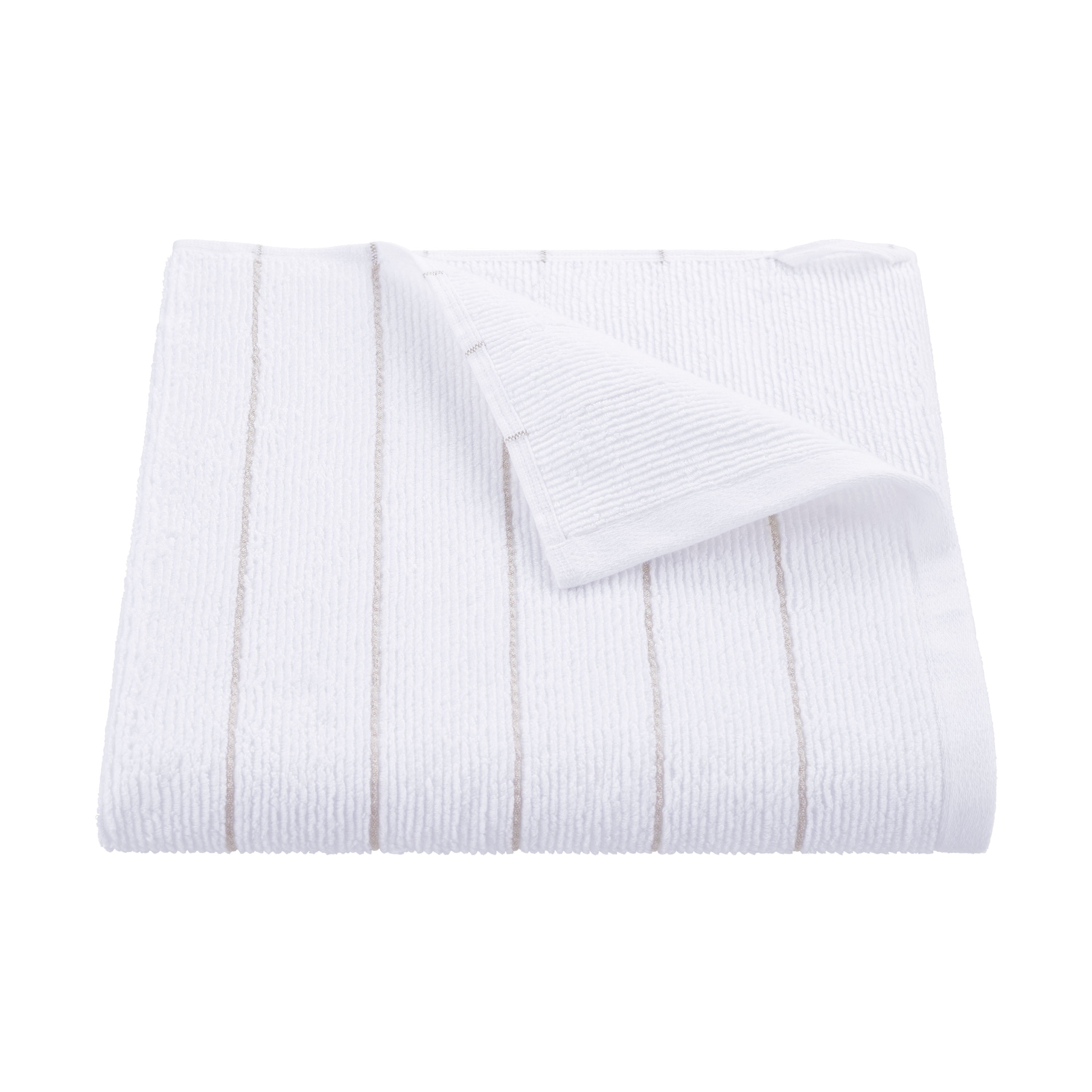 Martex Restore Slub Stripe Bath Towel, 30" x 56", White