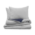 thumbnail image 1 of Martex 3-Piece Full/Queen Reversible Comforter Set | Super Soft Lightweight | Light Grey/Navy, 1 of 9