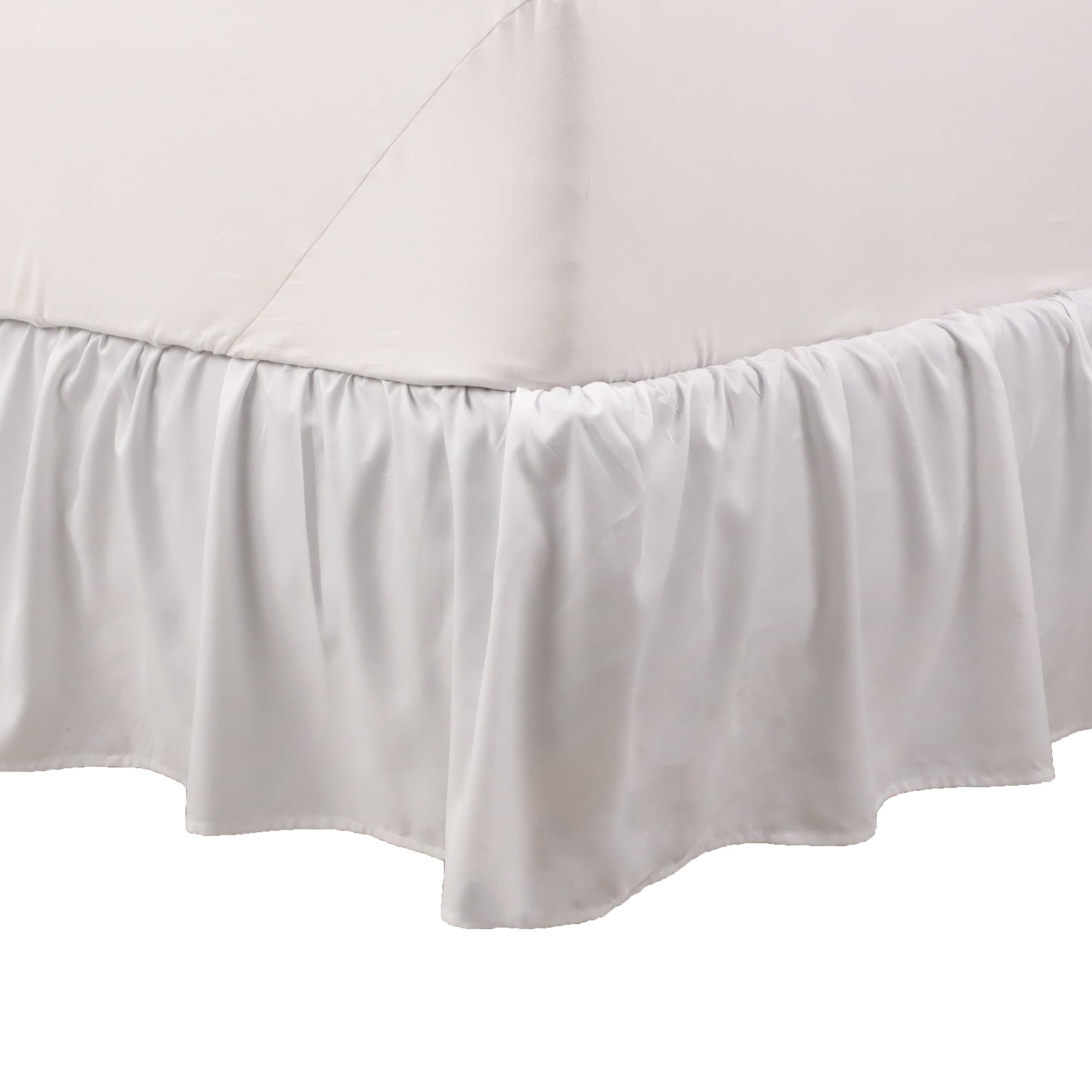Martex Ruffled Bed Skirt - Easy Fit Lightweight 100% Microfiber Dust ...