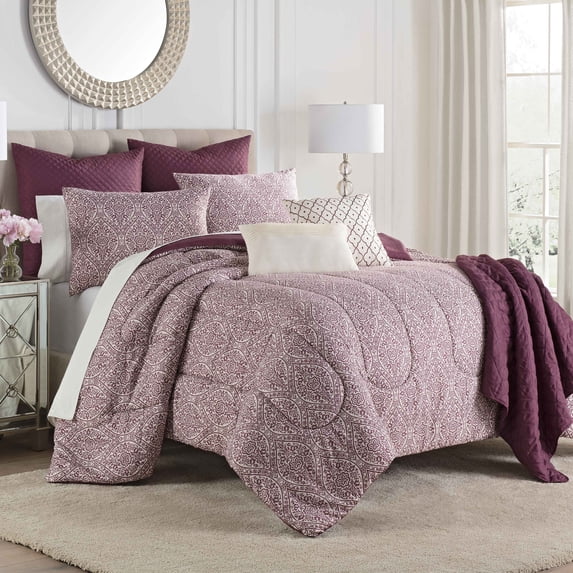 Martex Savino Queen Burgundy 8-Piece Comforter Set