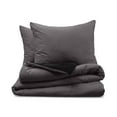 thumbnail image 1 of Martex 3-Piece Full/Queen Reversible Comforter Set | Super Soft Lightweight | Graphite/Ebony, 1 of 9
