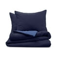 thumbnail image 1 of Martex 3-Piece Full/Queen Reversible Comforter Set | Super Soft Lightweight | Navy/Ceil Blue, 1 of 9