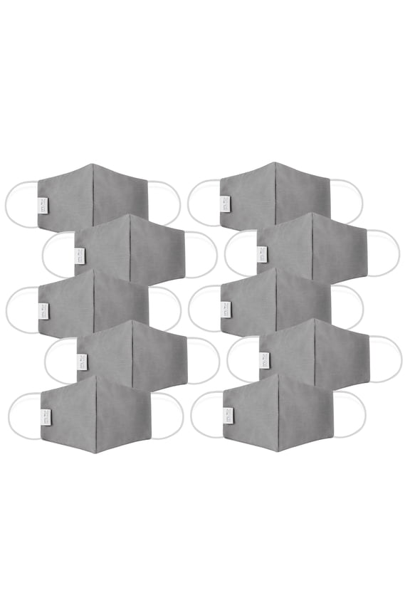 Solid Print Face Mask Washable Reusable, 10-Pack