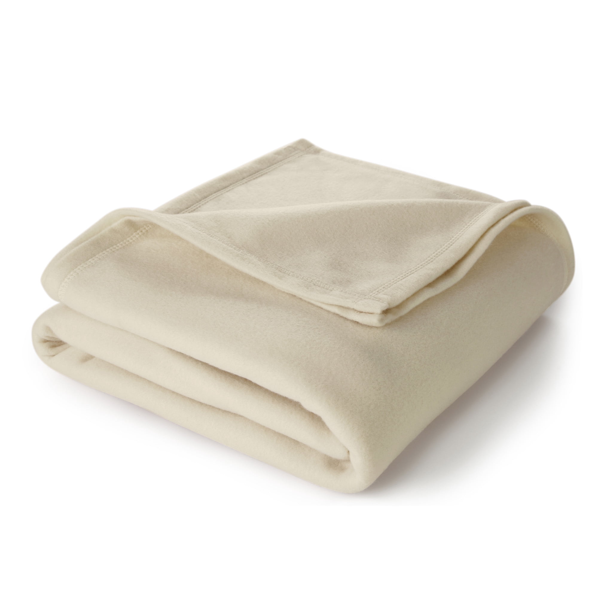 Martex Soft Fleece Lightweight Solid Bed Blanket, Ivory, King