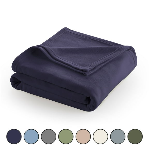 Martex Supersoft Fleece Blanket King - Lightweight, Warm & Cozy All-Season Throw (108"x90"), Navy