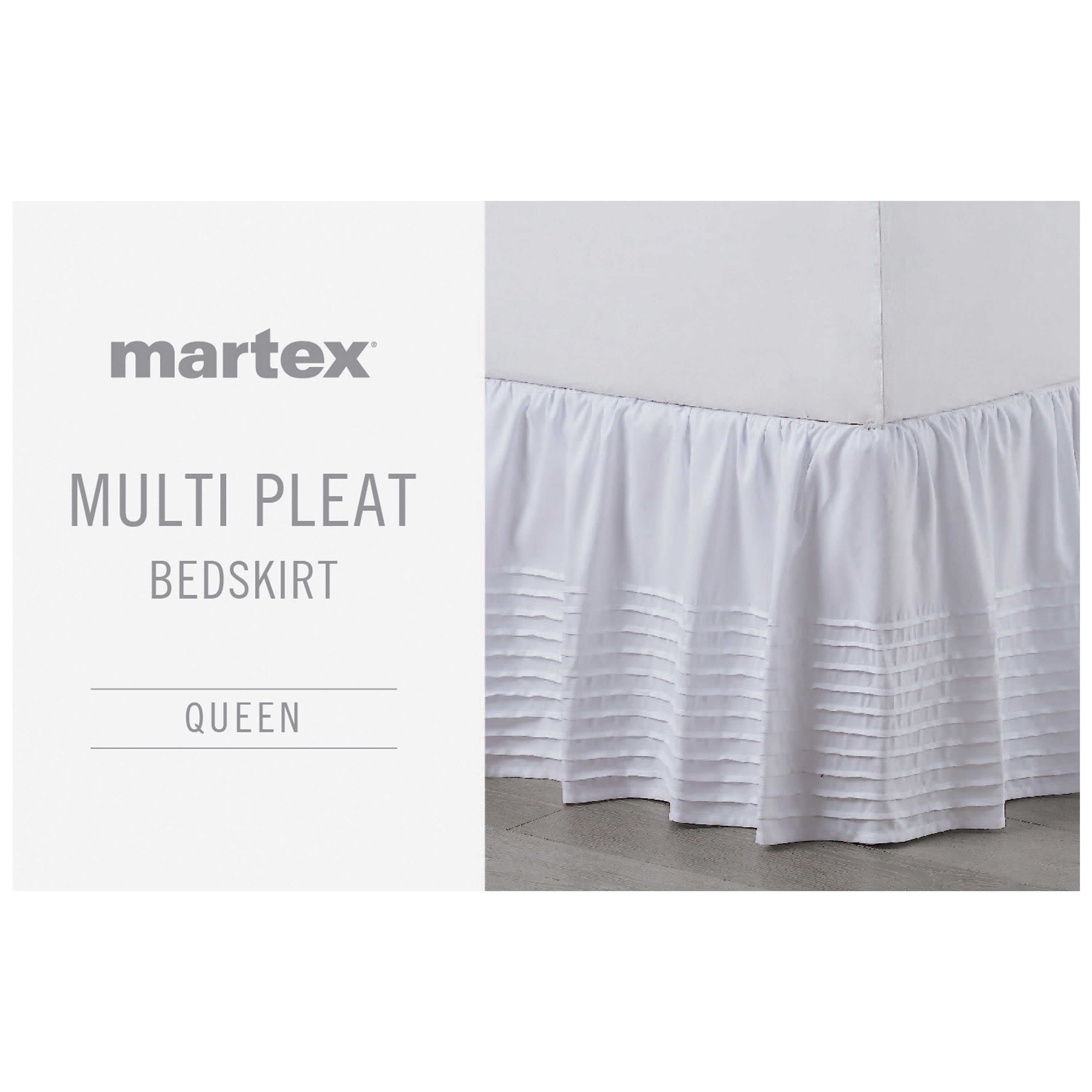Martex Traditional,Transitional White Solid Print Ruffled Polyester , Bed Skirt , Queen