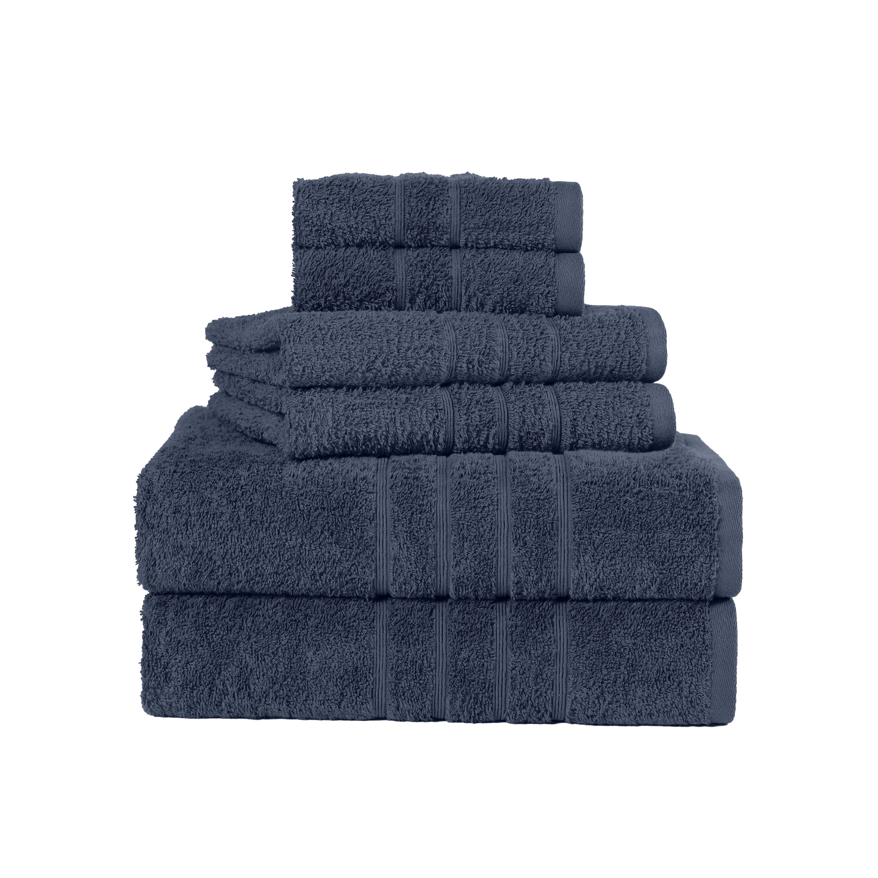 Martex 6-Piece Towel Set | 100% Cotton Soft & Absorbent Bath Towels | Estate Blue