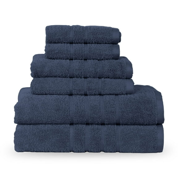 Martex 6-Piece Towel Set | 100% Cotton Soft & Absorbent Bath Towels | Estate Blue