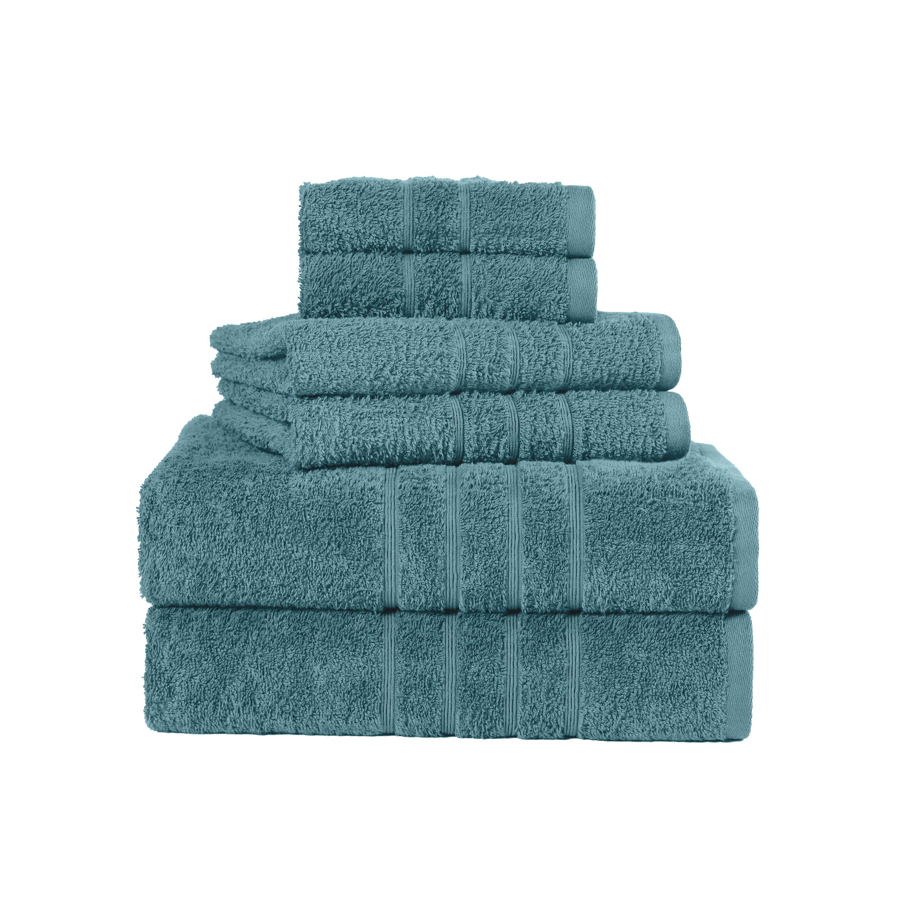 Martex 6-Piece Towel Set | 100% Cotton Soft & Absorbent Bath Towels | Larkspur Teal