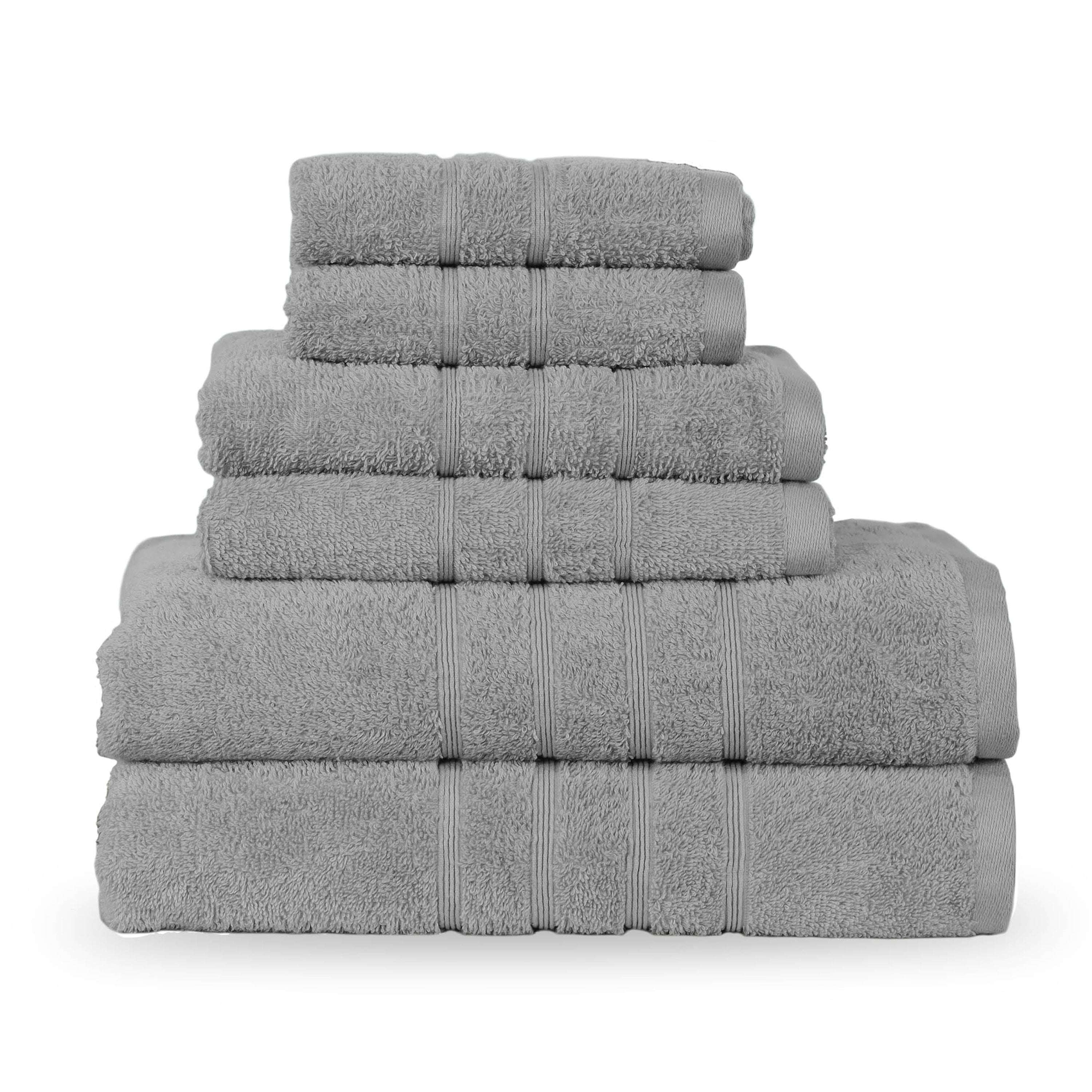 Martex 6-Piece Towel Set | 100% Cotton Soft & Absorbent Bath Towels | Monument Gray