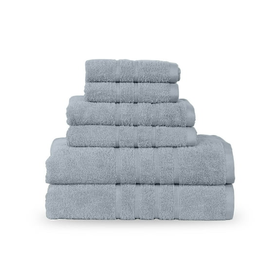 Martex 6-Piece Towel Set | 100% Cotton Soft & Absorbent Bath Towels | Spa Blue