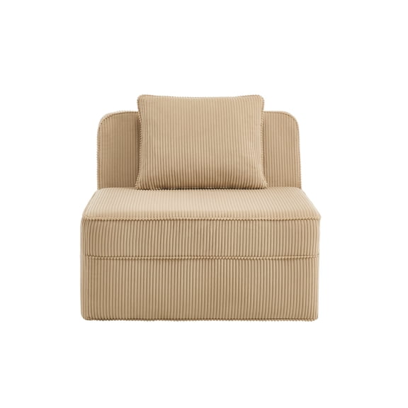 Martha Armless Sofa W/Pillow Corduroy -Camel