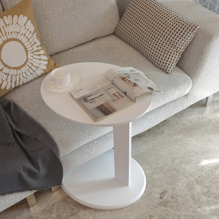 Martha C-Shape Oval End Table, White