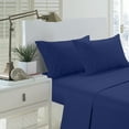 thumbnail image 1 of Martha Collection 1800 Series Embossed Deep Pocket Sheet Set - Super Soft & Wrinkle Free - Luxurious Bed Sheets Set (King, Navy), 1 of 3