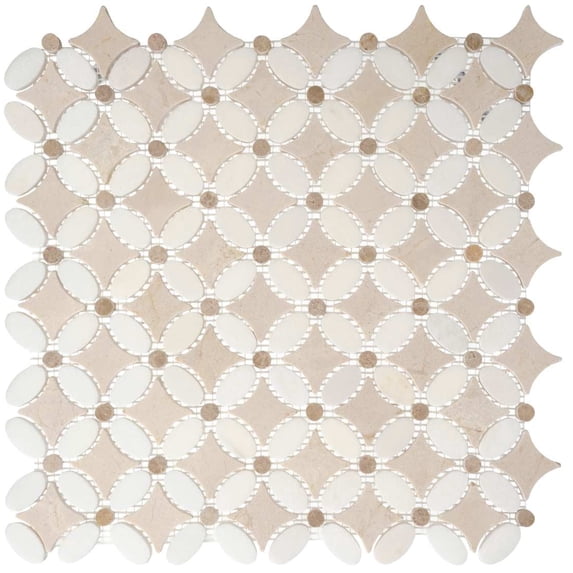 Martha Galley Brown Novelty Marble Look Glossy Natural Stone Mosaic Wall & Floor Tile