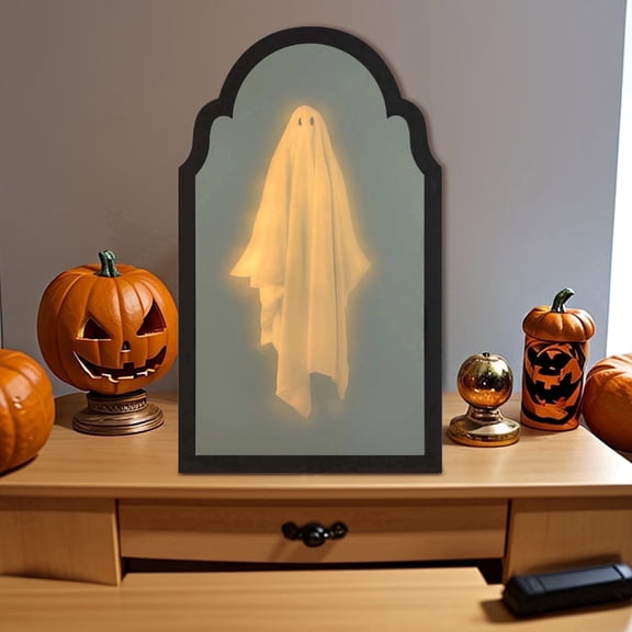 Halloween Ghost Mirror, Spooky Scary Ghosts Eerie Haunted House Ghosts for Halloween Decor, Indoor Novelty Mirror Party Decorations,21.65 in