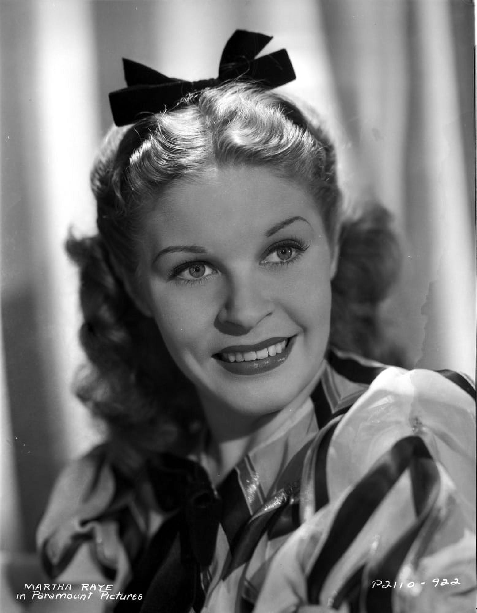 Martha Raye on a Stripe Puff Sleeves and smiling Photo Print (24 x 30