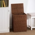 thumbnail image 1 of SOL HOME Martha Resin Wicker Laundry Basket, 1-Bin Brown Hamper, Single Piece, 1 of 6
