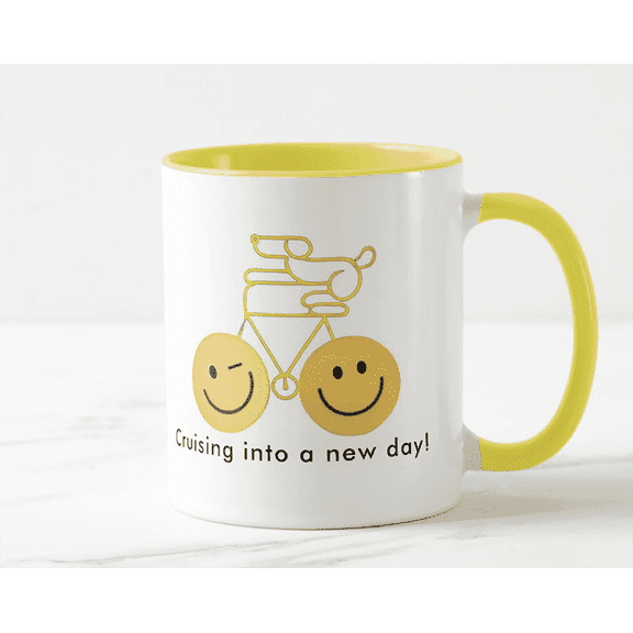 Martha Spak Designs Novelty Ceramic Mug 11 oz Dog Cruising Into a New Day!