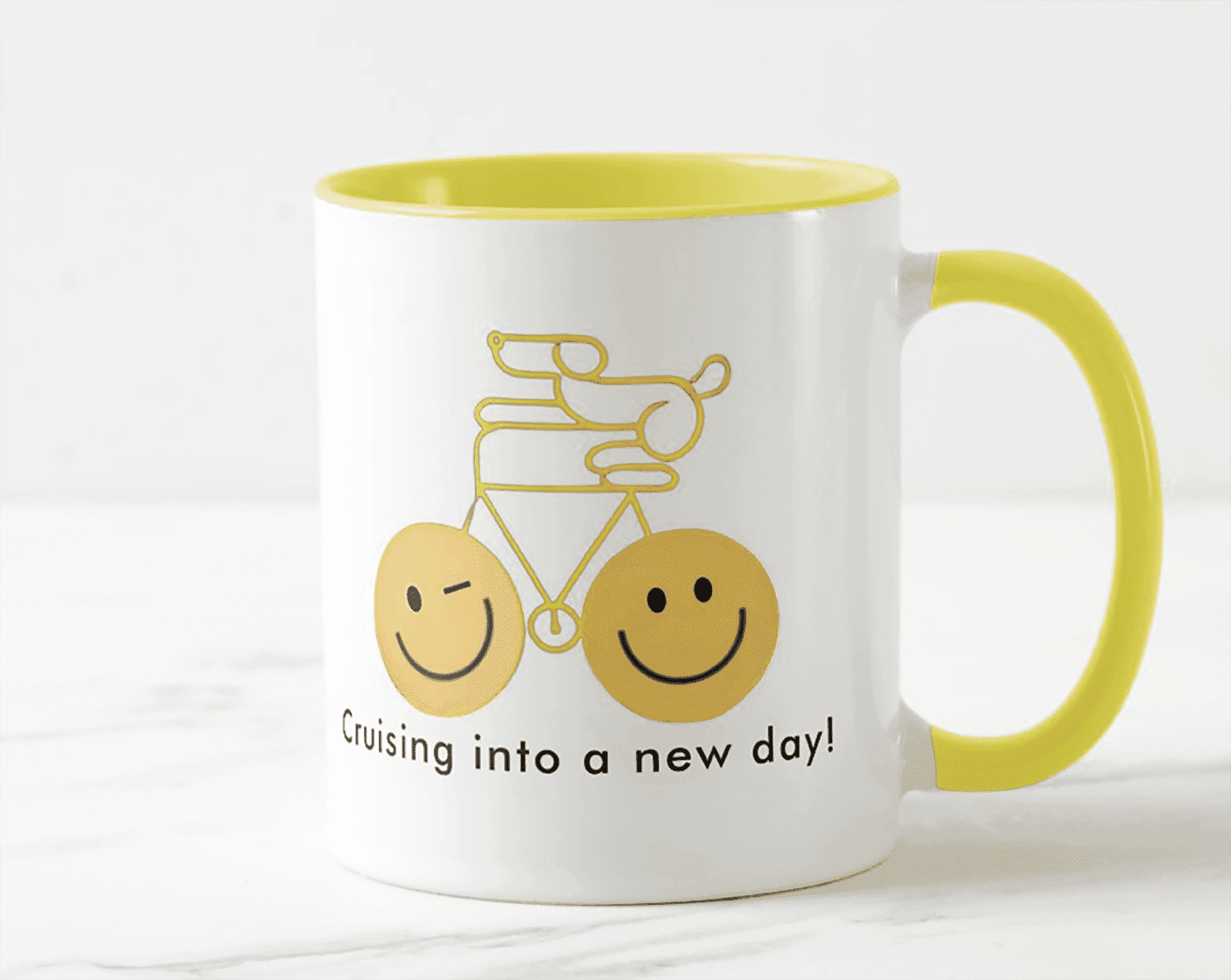 Martha Spak Designs Novelty Ceramic Mug 11 oz Dog Cruising Into a New Day!