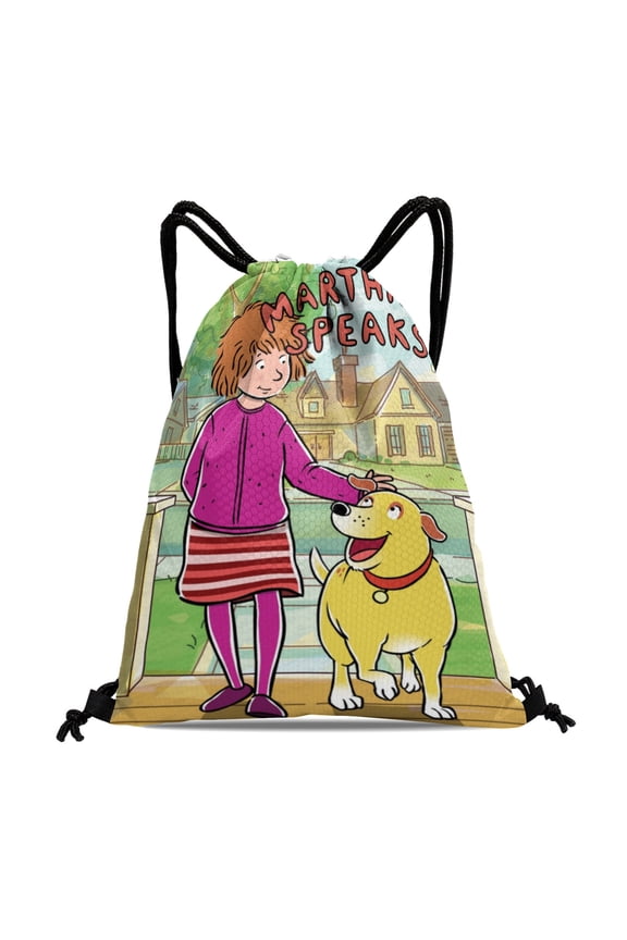Martha Speaks Drawstring Backpack Bag Party Favors Goodies Merch Gym Waterproof Swimming Beach Fans