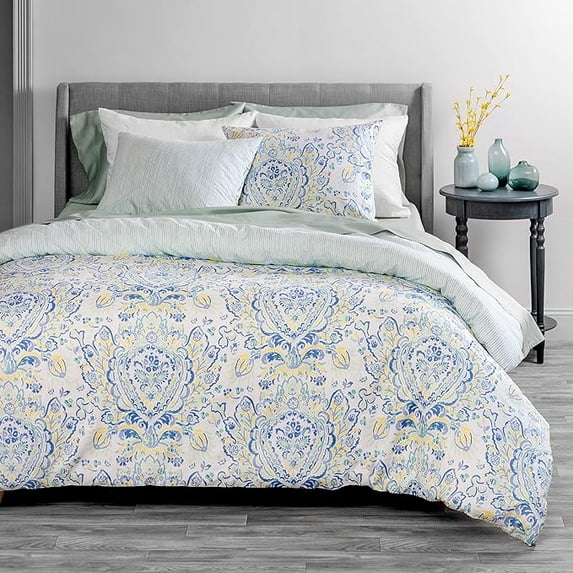 Martha Stewart Yasmin 100% Cotton 3pc Duvet Set-1 Duvet, 2 Pillow Shams