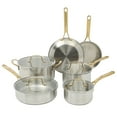 thumbnail interactive-video image 1 of Martha Stewart Everyday Midvale 10-Piece Stainless Steel Cookware Set, Cooking Pots and Pans Set, 1 of 11