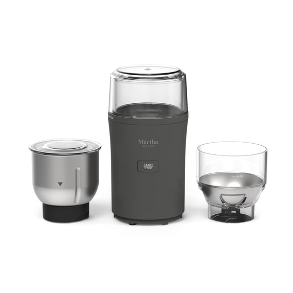Martha Stewart 2-in-1 Electric Coffee & Spice Grinder, 2.5oz, Caviar Gray