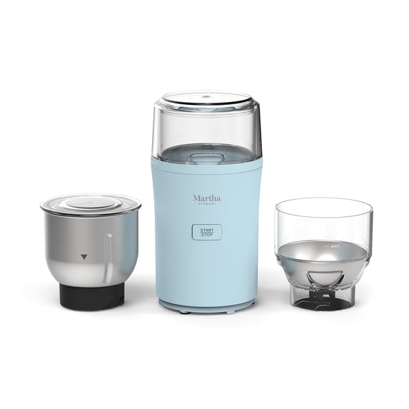 Martha Stewart 2-in-1 Electric Coffee & Spice Grinder, 2.5oz, Sky Blue