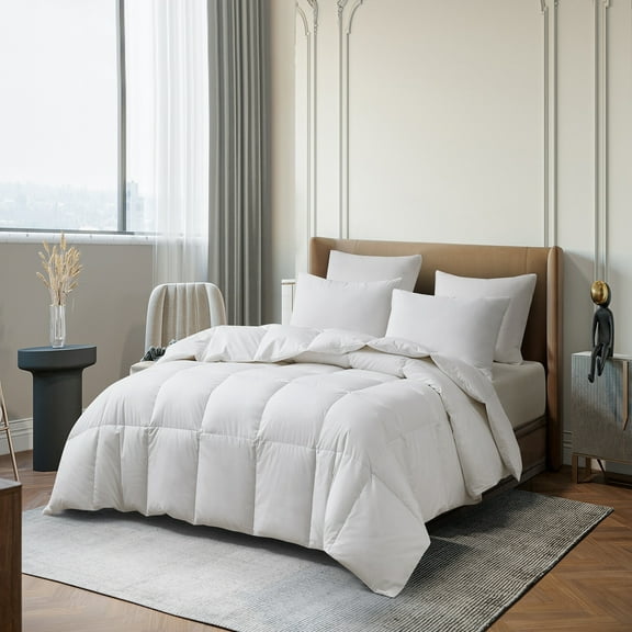 Martha Stewart 233 Thread Count 500 Fill Power Tencel ™ Lyocell & Cotton Blend Goose Down Fiber Comforter 106" X 90" White King 11.97 Lb - All Seasons