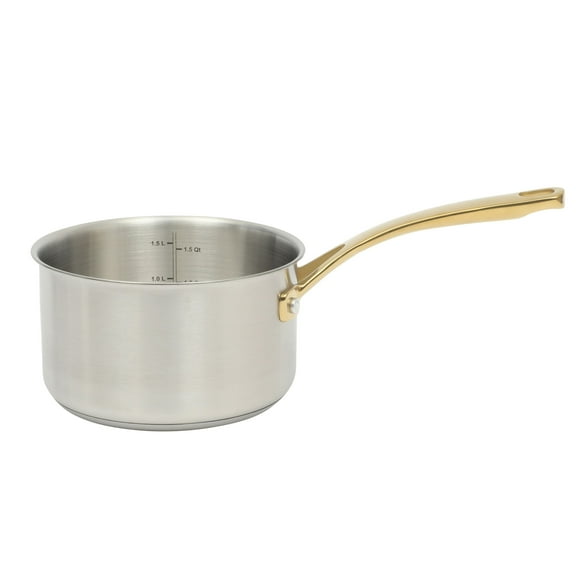 Martha Stewart 2-Quart Stainless Steel Sauce Pan with Tempered Glass Lid