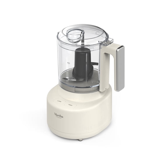 Martha Stewart 3 Cup Electric Food Chopper, 24 oz, Linen Cream